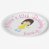 サンシャインアンドレモネードブルネットガール ペーパープレート (アングル)