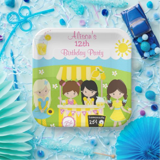 サンシャインアンドレモネード誕生日 ペーパープレート (パーティー)