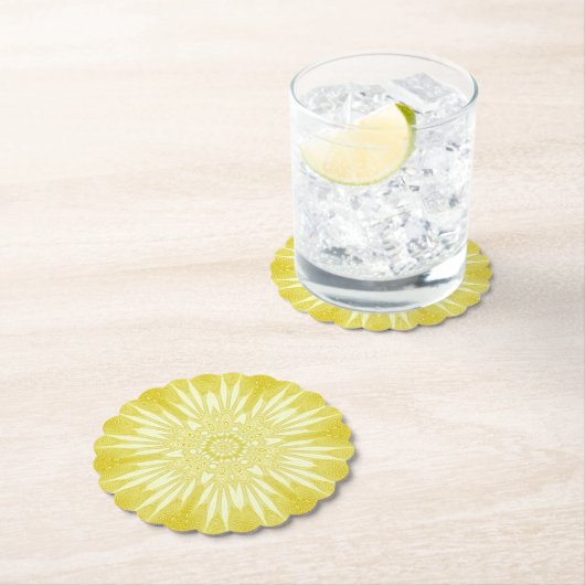 サンシャインイエロフェイクートルデザイン ペーパーコースター (インサイチュ)