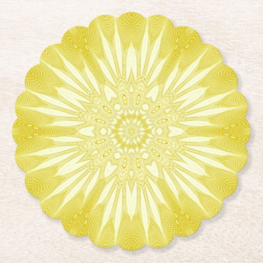 サンシャインイエロフェイクートルデザイン ペーパーコースター (正面)