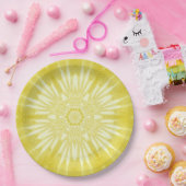 サンシャインイエロフェイクートルデザイン ペーパープレート (パーティー)