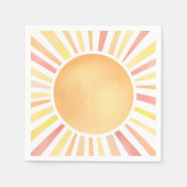 サンシャインイエローオレンジサン スタンダードカクテルナプキン (正面)