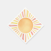 サンシャインイエローオレンジサン スタンダードカクテルナプキン (角)