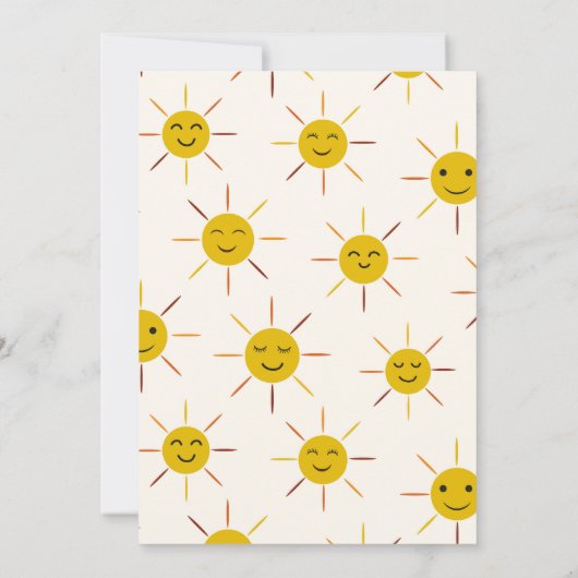 サンシャインイエローサンベイビーシャワーの小さな光線 招待状 (裏面)