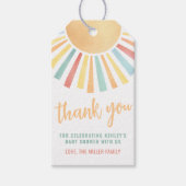 サンシャインイエローサンベビーシャワー ギフトタグ (正面)