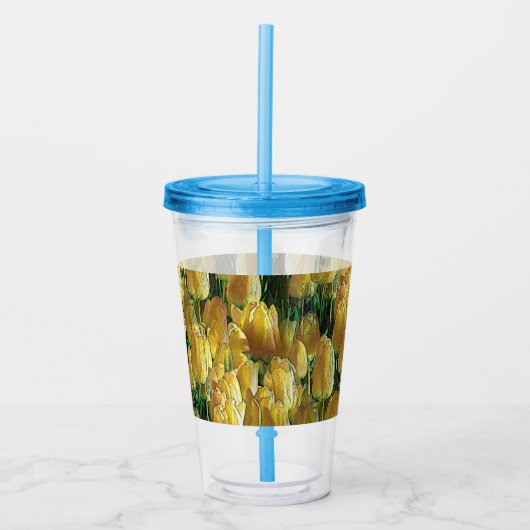 サンシャインイエローチューリップ アクリルタンブラー (正面)