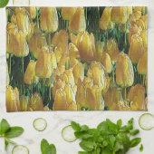 サンシャインイエローチューリップ キッチンタオル (折り畳み)