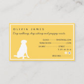 サンシャインイエローネービーホワイトサニー日の犬のペットケア 名刺 (裏面)