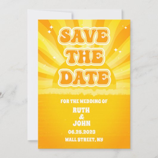 サンシャインイエローノンフォトウェディング日付を保存 セーブザデート (正面)