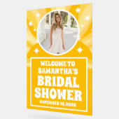 サンシャインイエローフォトブライダルシャワーへようこそ アクリルサイン (傾斜)