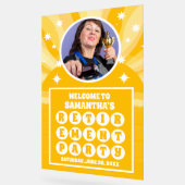 サンシャインイエローフォトリタイアメントパーティーへようこそ アクリルサイン (傾斜)