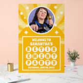 サンシャインイエローフォトリタイアメントパーティーへようこそ アクリルサイン (ウェディング)