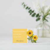 サンシャインイエローフローラサンフラワークリーニングサービス 名刺 (スタンド正面)