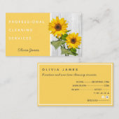 サンシャインイエローフローラサンフラワークリーニングサービス 名刺 (正面/裏面)