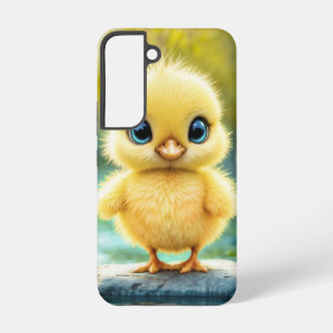 サンシャインイエローフワフワフワのチキンブルー – アイドバード SAMSUNG GALAXY S22ケース