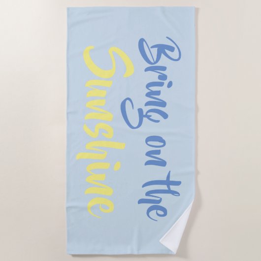 サンシャインイエローブルービーチタオル ビーチタオル (正面)