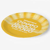 サンシャインイエローリタイアメントパーティー ペーパープレート (アングル)