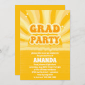 サンシャインイエロー卒業パーティー招待状 招待状 (正面/裏面)