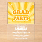 サンシャインイエロー卒業パーティー アクリル招待状 (正面)