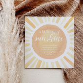 サンシャインイエロー赤ちゃんモダンシャワーの小さい光線 招待状