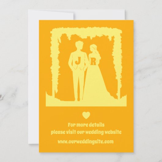 サンシャインイエロー 写真なし結婚式Save the Date セーブザデート (裏面)