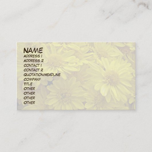 サンシャインイエロー 名刺 (正面)