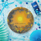 サンシャインインレトロラブハート ペーパープレート (パーティー)