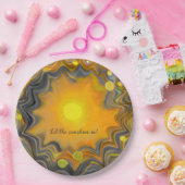 サンシャインインレトロラブハート ペーパープレート (パーティー)