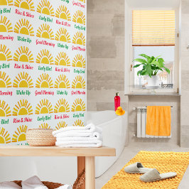 サンシャインウェイクアップライズとシャインワードやる気を起こさせるズ シャワーカーテン