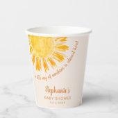サンシャインウォーターカラーサンベビーシャワーの小さな光線 紙コップ (正面)