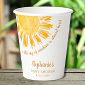サンシャインウォーターカラーサンベビーシャワーの小さな光線 紙コップ