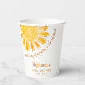 サンシャインウォーターカラーサンベビーシャワーの小さな光線 紙コップ (正面)