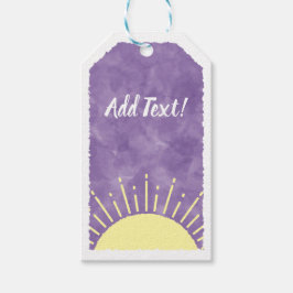 サンシャインウォーターカラーベビーシャワー背景カスタム ギフトタグ