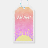 サンシャインウォーターカラーベビーシャワー背景カスタム ギフトタグ (正面)