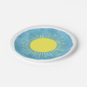 サンシャインウォーターカラーベビーシャワー背景カスタム ペーパープレート (アングル)