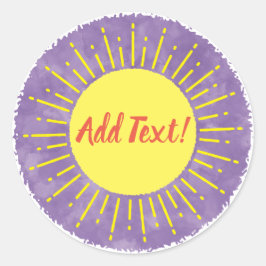 サンシャインウォーターカラーベビーシャワー背景カスタム ラウンドシール