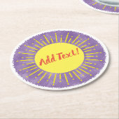 サンシャインウォーターカラーベビーシャワー背景カスタム ラウンドペーパーコースター (アングル)