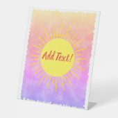 サンシャインウォーターカラーベビーシャワー背景カスタム 台座サイン (正面)