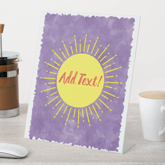 サンシャインウォーターカラーベビーシャワー背景カスタム 台座サイン (インサイチュ)