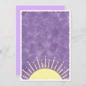 サンシャインウォーターカラーベビーシャワー背景カスタム 招待状 (正面/裏面)