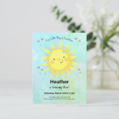 サンシャインウォーターカラー子供の誕生日パーティの招待状 インビテーションポストカード (スタンド正面)