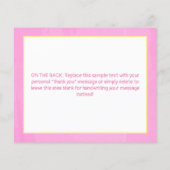 サンシャインウォーター色かわいいガーリーピンクサンキューカード (裏面)