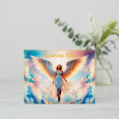 サンシャインエンジェル女性天国カラフルラブリーティ 箔シーズンポストカード (立ち正面)