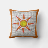 サンシャインオレンジイエローサンモザイクサウスウェスト クッション (裏面)