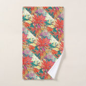 サンシャインオレンジグリーンブッシュグラフィックス紅葉 バスタオルセット (ハンドタオル)