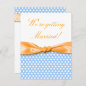 サンシャインオレンジリボン付き/水玉模様 招待状 (正面/裏面)