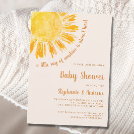 サンシャインカップルの赤ちゃんシャワーの小さな光線 招待状