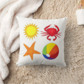 サンシャインカニビーチボールスターフィッシュサマーシーショア クッション (ブランケット)