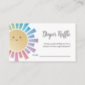 サンシャインカラフルベイビーシャワーおむつラッフルチケット エンクロージャーカード (正面)