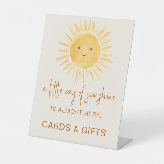 サンシャインカードとギフトベイビーシャワーの光線 台座サイン (正面)